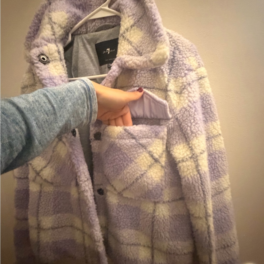 7 For All Mankind Lavender and Cream Teddy Jacket